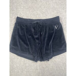 Victoria's Secret Black Velvet Pajama Shorts Sleep Lounge Relax Leisureware Sz M